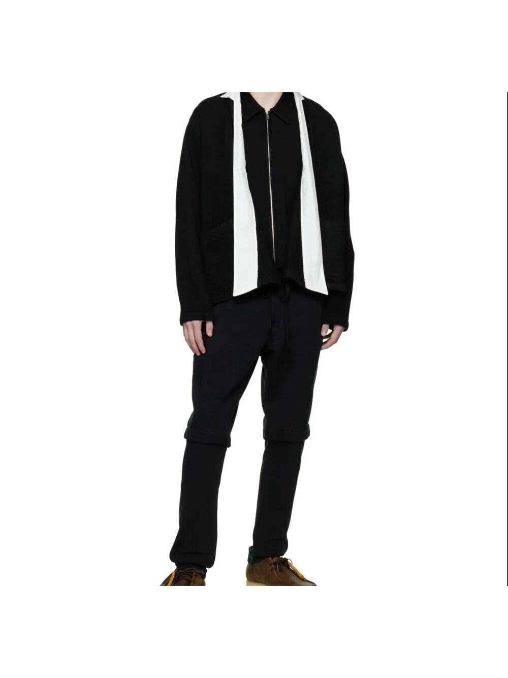 Greg Lauren Black‎ Lounge Drawstring Sweatpants Pants Size 4 Fleece Sweat Twill